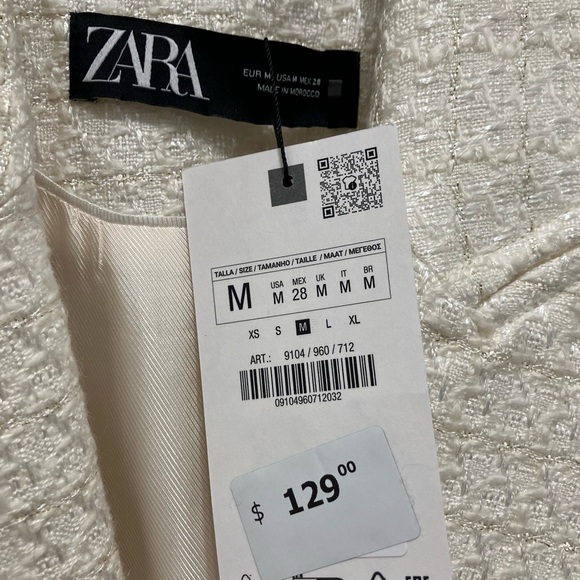 Zara Cream Blazer with Gold Buttons - Picture 2 of 9